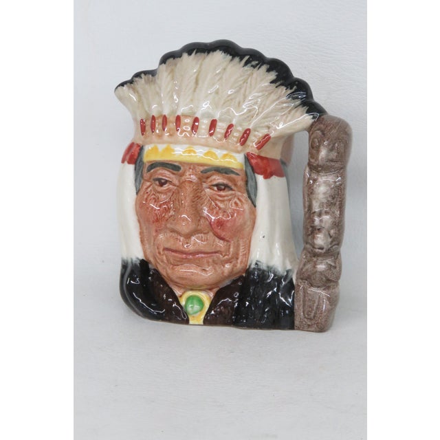 Figurative Royal Doulton D6614 North American Indian Character 1966 Jug Mug 4497b For Sale - Image 3 of 11