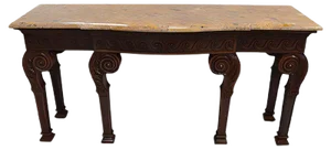 Large 19th Century Louis XVI Style Mahogany Console Table with Marble Top