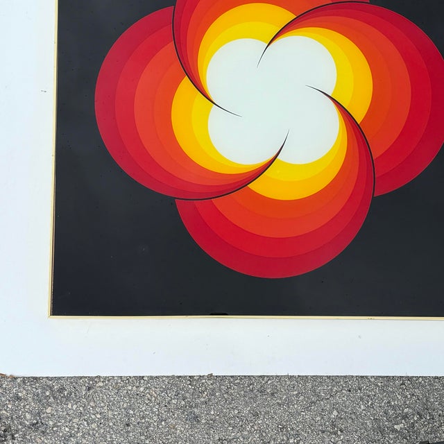 Glass Large 1970's Floral Reverse Printed on Glass Wall Art by Turner. For Sale - Image 7 of 8