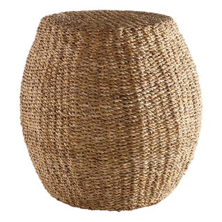 Seagrass Hourglass Pouf For Sale
