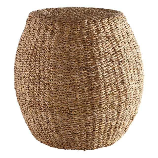 Seagrass Hourglass Pouf For Sale