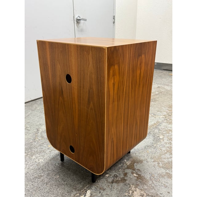 Wood Mid Century Style Media Cabinet + Drawer For Sale - Image 7 of 12