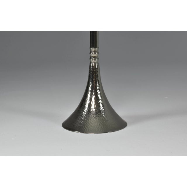 Jonathan Amar Studio Celis Contemporary Hammered Nickel Brass Champagne Bucket Stand For Sale - Image 4 of 7