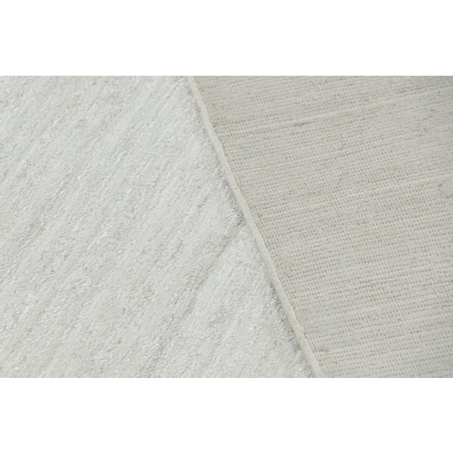 White Rug & Kilim’s Textural Rug in Bright Solid White Tones and Striae For Sale - Image 8 of 8