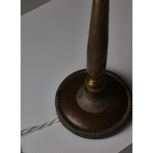 White Scandinavian Flower Table Lamps in Brass and Faience by Svend Mejlstrøm, 1960s, Set of 2 For Sale - Image 8 of 18