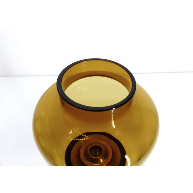 Large Swedish Model L-102/32 Claudia Candlesticks in Brass and Tinted Glass by Hans-Agne Jakobsson for Markaryd, 1960s, Set of 3 For Sale - Image 6 of 9