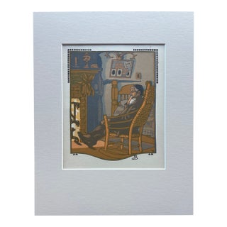 Gustave Baumann "December" - "All the Year Round" Color Woodcut in 11x14 Mat, 1912 For Sale