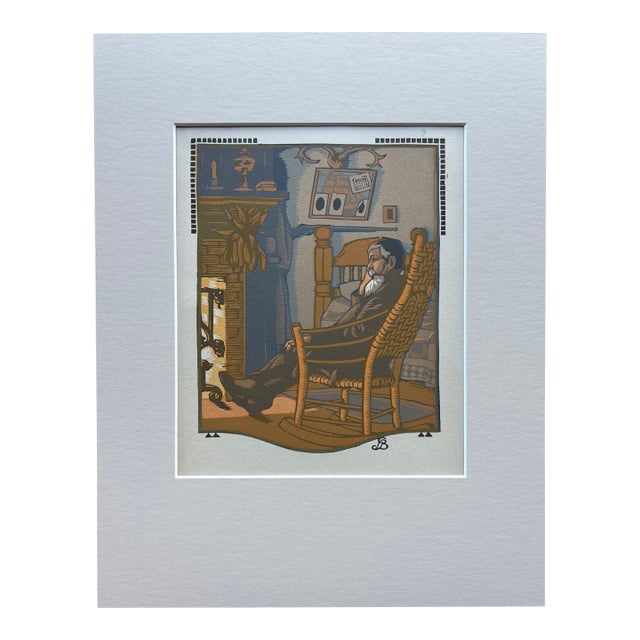 Gustave Baumann "December" - "All the Year Round" Color Woodcut in 11x14 Mat, 1912 For Sale