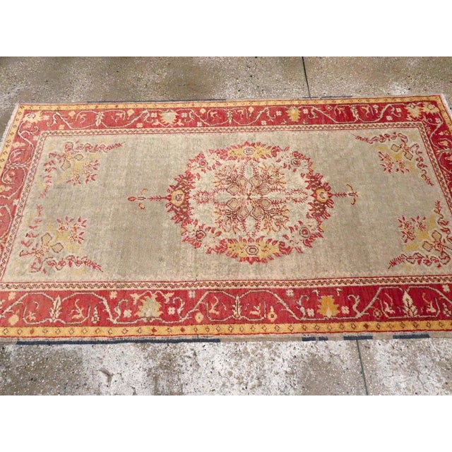 Early 20th Century Galerie Shabab Collection Early 20th Century Turkish Oushak Accent Rug For Sale - Image 5 of 6