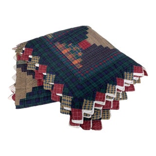 Handmade Quilt With Plaid Cotton Fabrics For Sale