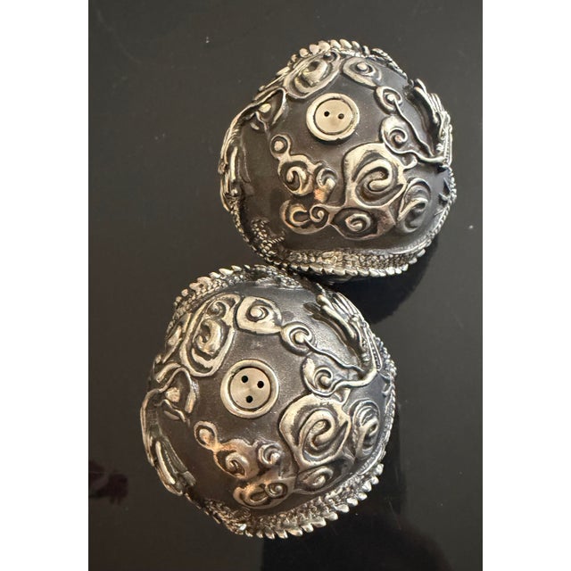 Chinese L’Objet Spice Jewels Dragon Phoenix Salt/Pepper Shakers For Sale - Image 3 of 11