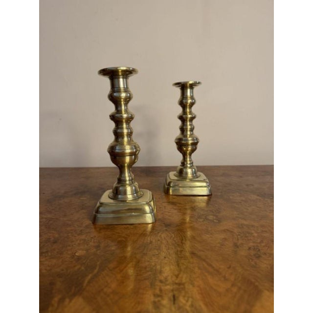 Brass Candlesticks, 1860, Set of 2 For Sale - Image 3 of 4