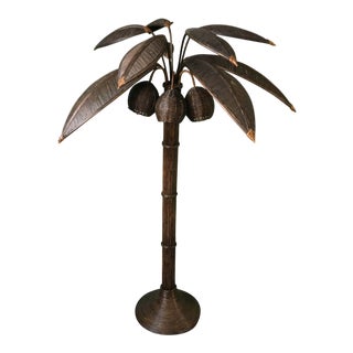 Mario Lopez Torres Rattan Palm Tree Floor Lamp For Sale