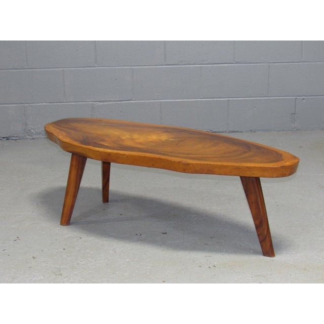1960s MidCentury Modern Solid Koa Wood FreeForm Live