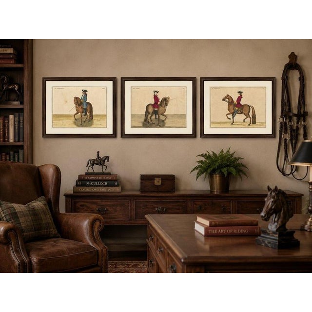 Paper After Friedrich Wilhelm Baron d’Eisenberg, Equestrian Plates, Hand-Colored Engravings, 1727, Set of 3 For Sale - Image 7 of 9