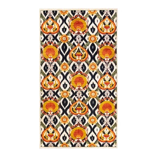 Suzani Hand Knotted Area Rug, Ivory - 6' 2" x 11' 0" For Sale