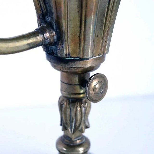 Early 19th Century Early 19th Century French Gothic Revival Brass Argand 1-Arm Table Lamp For Sale - Image 5 of 10