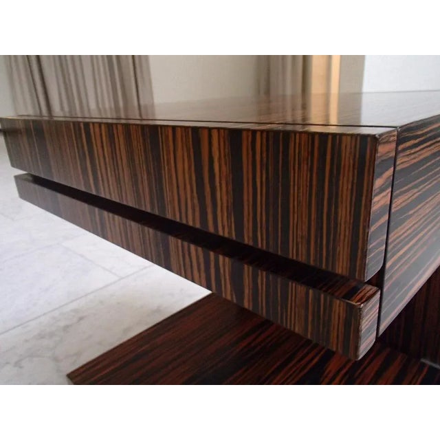 Modern Macassar Bedside Table on Wheels For Sale - Image 3 of 11