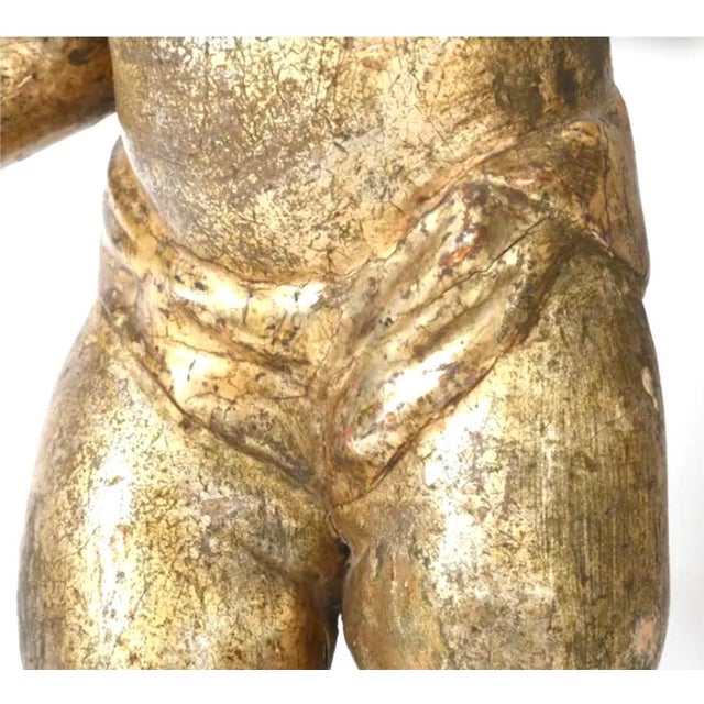 18th Century Italian Baroque Winged Putti Sculptures in Carved Wood For Sale - Image 4 of 7