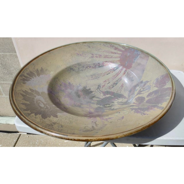 Clément Massier (1844-1917) Massive Luniville Floral Charger 24" Diameter Circa 1890 For Sale In New York - Image 6 of 18