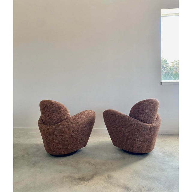 Pair of Michael Wolk "Miami" Postmodern Striped Swivel Chairs For Sale - Image 14 of 15