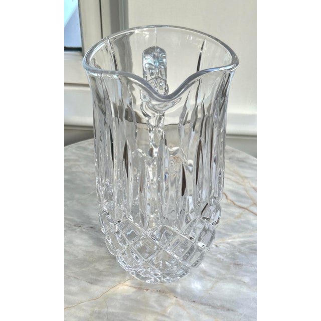Mid-Century Modern Crystal Cut Pitcher For Sale - Image 3 of 11