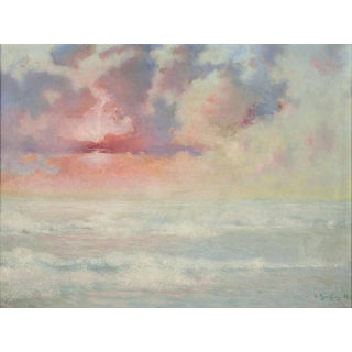 Jean Geoffroy, Beachside at Sunset, 1923, Oil on Canvas For Sale