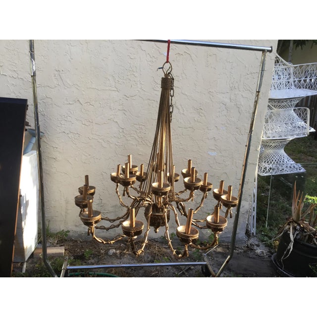Boho Chic 1960s 18 Light Chandelier For Sale - Image 3 of 11