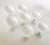 White Vintage Portieux Vallerysthal French White Opaline Coupes, Set of 7 For Sale - Image 8 of 12