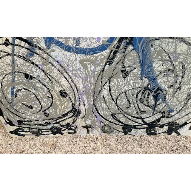 Abstract Abstract Portrait Painting by Artist Christopher Shoemaker, 36" High For Sale - Image 3 of 8