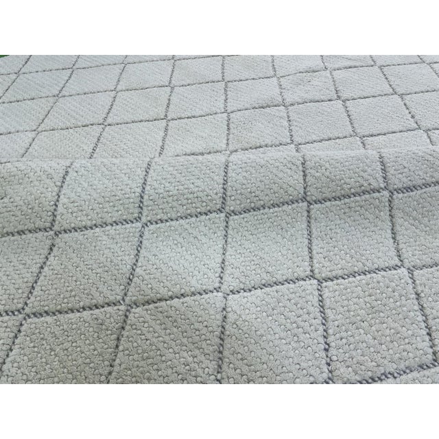 2010s Modern Moroccan Style Ivory Wool Rug With Tribal Design For Sale - Image 5 of 5