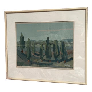 Gunnar Fohlin, Trees, 1960s, Oil on Paper, Framed For Sale
