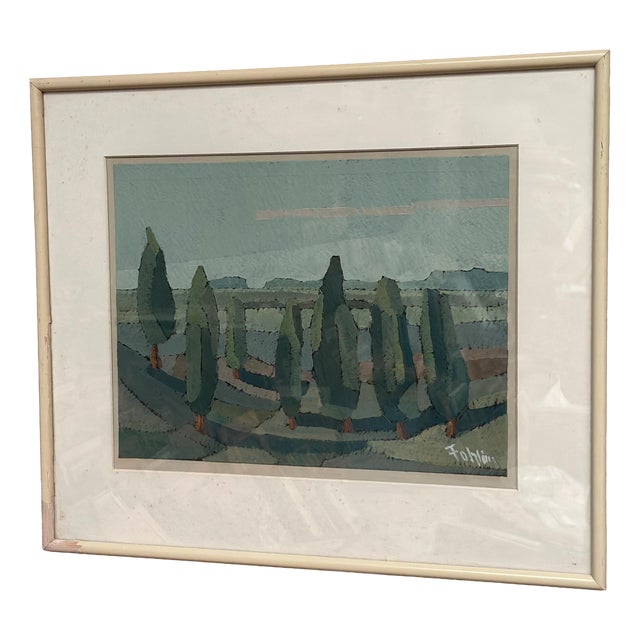 Gunnar Fohlin, Trees, 1960s, Oil on Paper, Framed For Sale