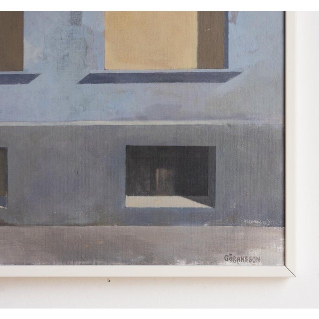 Textile Large Vintage Swedish Cityscape, Original Oil on Canvas Landscape Painting, C.1970s For Sale - Image 7 of 9