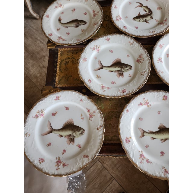 White Antique European Fish Set For Sale - Image 8 of 12