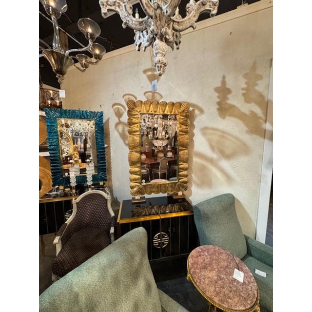 Modern Modern Gold Murano Glass Shell Mirror For Sale - Image 3 of 5