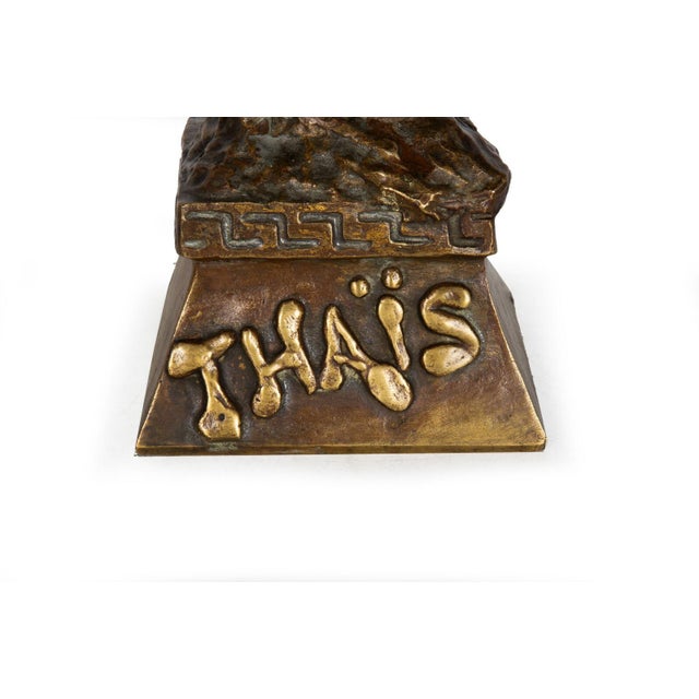 Emmanuel Villanis Bronze Sculpture Bust of Thais For Sale - Image 9 of 17