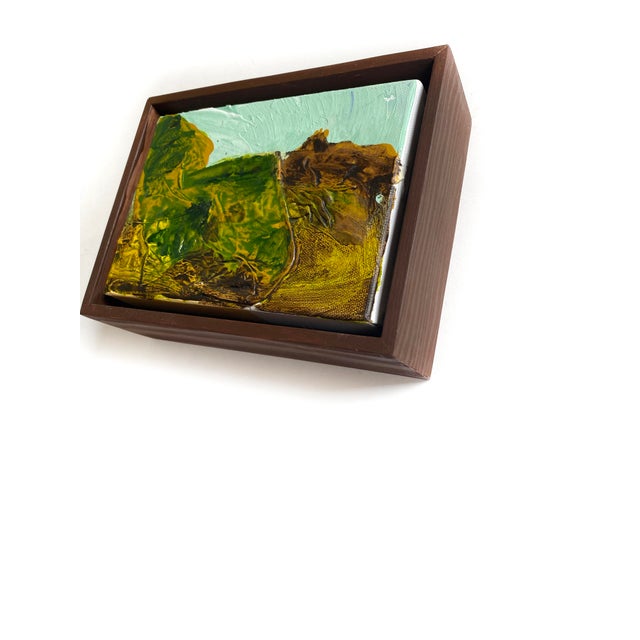 Contemporary "Fields" Set of 2 Framed Mini Paintings by Jessalin Beutler For Sale - Image 3 of 7
