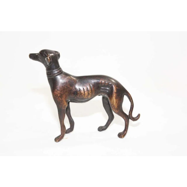 Bronze Cast Metal Greyhound Dog Sculpture For Sale - Image 8 of 12