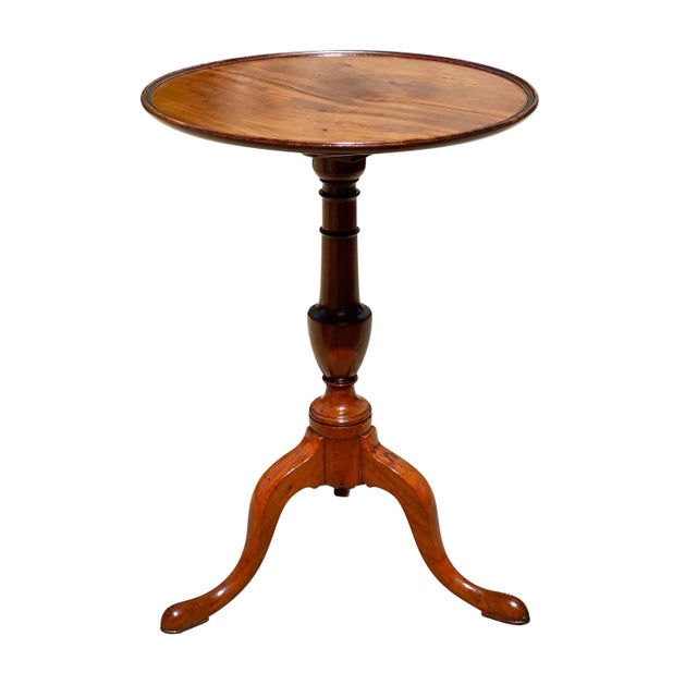 American Late 18th Century Antique Queen Anne Mahogany Dish Top Kettle Stand - Tilt Top Tea Table For Sale - Image 3 of 11