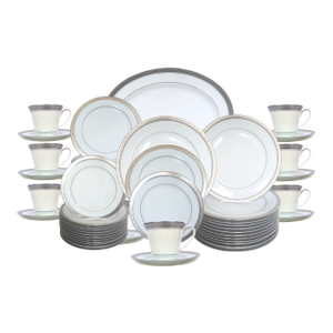 Vintage Noritake Crestwood Platinum China Set – 61 Pieces – Service for 12 – Legendary Line