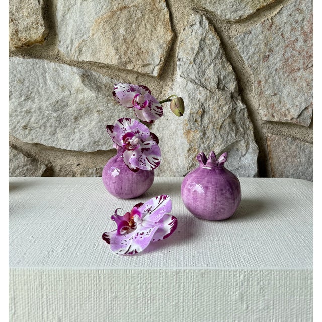 English Petite Pomegranate Bud Vase | Violet, Made in Italy For Sale - Image 3 of 5