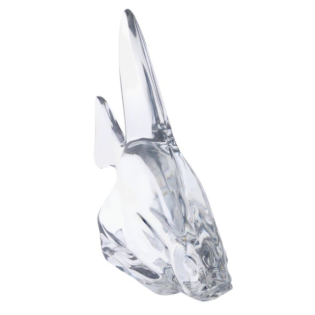 Late 20th Century Pristine Large Steuben Crystal Angelfish Sculpture 10.5" Signed Rare Masterpiece For Sale - Image 5 of 9