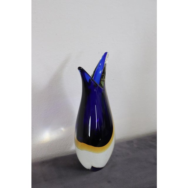 Blue and Yellow Murano Glass Vase from Formia, 1970s For Sale - Image 13 of 14