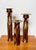 Set of three patinated copper candle holders, hand crafted and stamped by Thomas Roy Markusen. Brutalist style, but also...