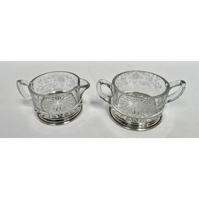 Metal Vintage Duncan & Miller First Love Sugar and Creamer For Sale - Image 7 of 12