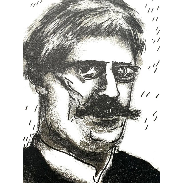 Maurice de Vlaminck - Portrait - Original Lithograph 1956 For Sale - Image 4 of 6