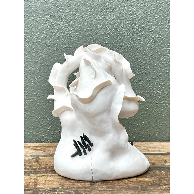 Ceramic Vintage Abstract Floral Studio Pottery Vase For Sale - Image 7 of 18