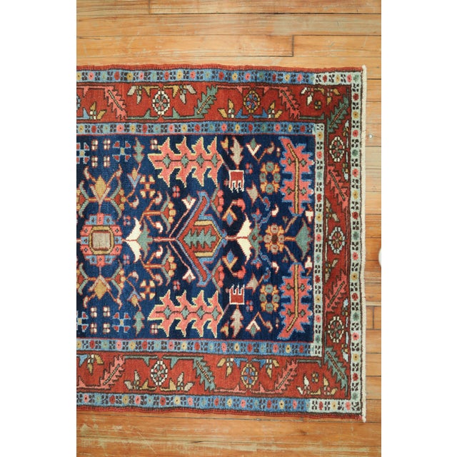 Rustic Early 20th Century Zabihi Collection Scatter Size Persian Oriental Heriz Rug - 2'11" x 4'6" For Sale - Image 3 of 6