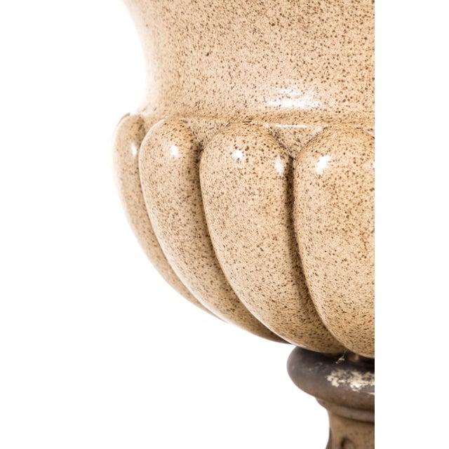 Cream English Salt Glaze Garden Urn For Sale - Image 8 of 13